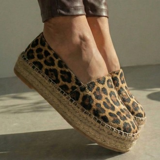 LEOPAR Baskılı Süet Günlük Klasik Espadril Ayakkabı