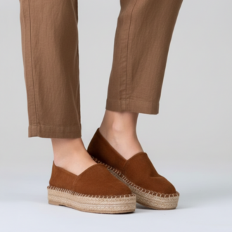 Taba Süet Günlük Klasik Espadril Ayakkabı