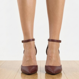 BORDO CİLT BİLEKTEN BAĞLI STILETTO