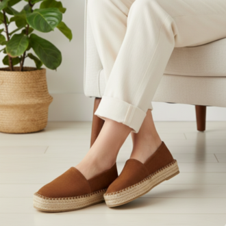 Taba Süet Günlük Klasik Espadril Ayakkabı