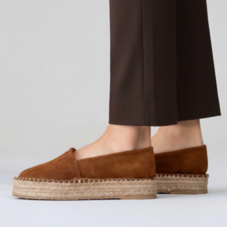 Taba Süet Günlük Klasik Espadril Ayakkabı