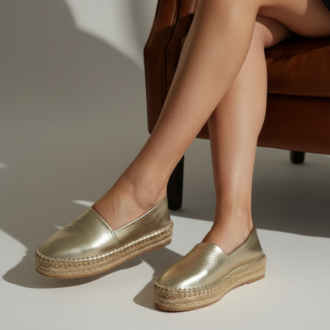 Altın Günlük Klasik Espadril Ayakkabı
