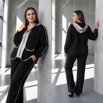 Gümüş Detaylı Spor Ceketli Takım