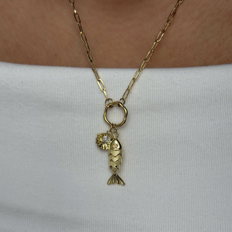 charmlı özel seri gold kolye