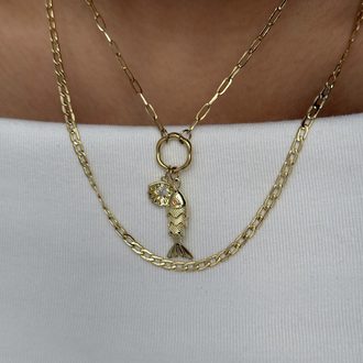 charmlı özel seri gold kolye