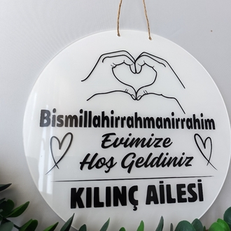 Beyaz Siyah Kapı Süsü