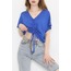 Önü Büzgülü Bluz Saks - 10659.1095