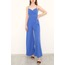 Bol Paça Askılı Tulum Saks - 10760.631