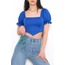 Balon Kol Crop Bluz Saks - 10327.148