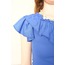 Tek Omuz Fırfırlı Bluz Saks - 10691.631