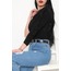 Tek Kol Büzgülü Bluz Siyah - 3192.1595