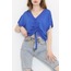 Önü Büzgülü Bluz Saks - 10659.1095