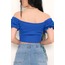 Balon Kol Crop Bluz Saks - 10327.148