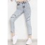 Paça Lazerli Mom Kot Pantolon Buzmavi - 11001.392