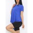Asimetrik Kesim Viskon Bluz Saks - 1061.1095