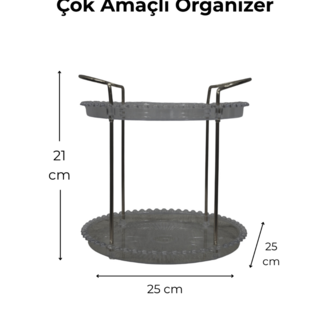 İki Katlı Organizer Set – Makyaj, Kozmetik ve Banyo Düzenleyici
