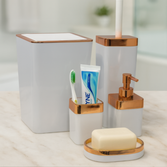 5’li Banyo Düzenleyici Set | Şık, Dayanıklı ve Pratik 