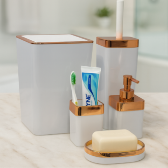 5’li Banyo Düzenleyici Set | Şık, Dayanıklı ve Pratik 