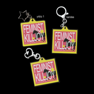 'feminist killjoy' anahtarlık (pembe)