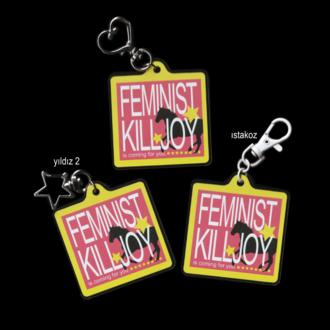'feminist killjoy' anahtarlık (pembe)