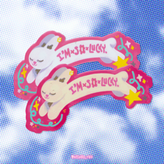 'im so lucky' tekli sticker