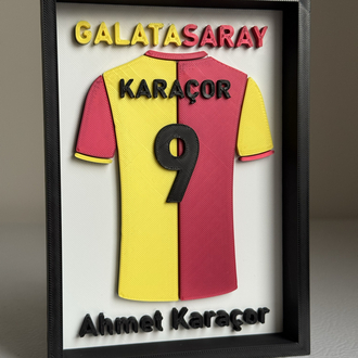 Galatasaraylılara Özel Hediye: 3D Kişiselleştirilebilir Forma Tablo