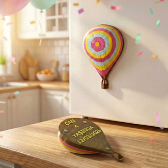 15'li Set Kişiye Özel Sıcak Hava Balonu Magnet | Doğum Günü ve Parti Hediyeliği