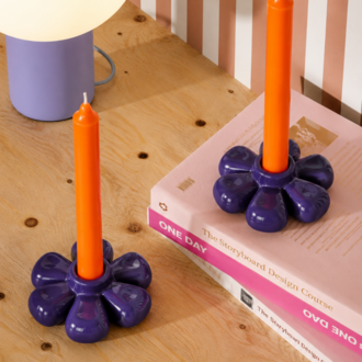 Daisi 2'li Beton Mumluk Set Mor