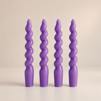 4lü Twister Burgu Mum Set - Lila