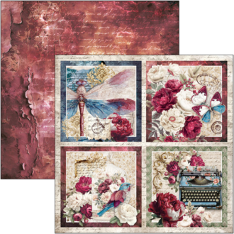  Scrapbooking kağıdı Burgundy Bohemian 12×12