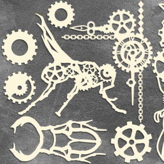 Grunge & Mechanics Chipboard Seti 10x15 cm – #483