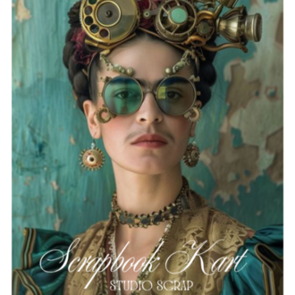 "Steampunk" Scrapbooking Kartı #S03