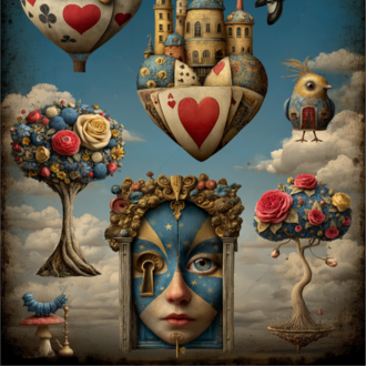 Alice in Wonderland – Art Journal & Collage Paper Set, A4, 
