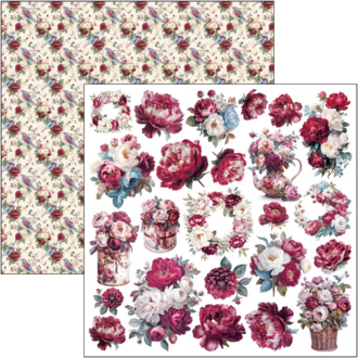  Scrapbooking kağıdı Burgundy Bohemian 12×12
