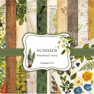 Scrapbooking kağıdı Seti Summer Botanical Story / "Fabrika Dekoru"