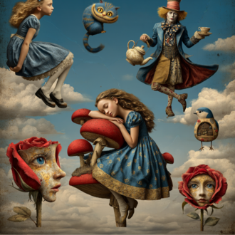 Alice in Wonderland – Art Journal & Collage Paper Set, A4, 