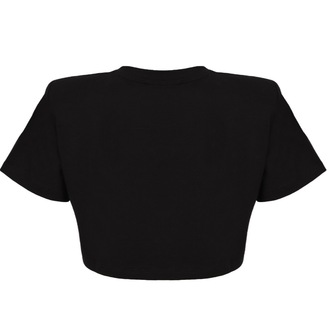 Castor Siyah Vatkalı Crop T-shirt (S/M Beden)
