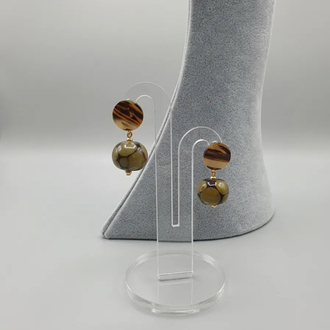 Soft Geometry Collection – El Yapımı Cam Kolye ve Küpe Seti
