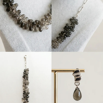 Noctura/Smoke – Handmade Murano Glass Jewelry Set
