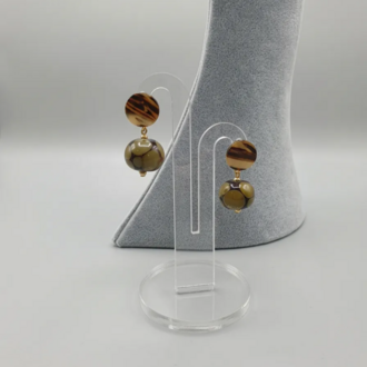 Soft Geometry Collection – El Yapımı Cam Kolye ve Küpe Seti