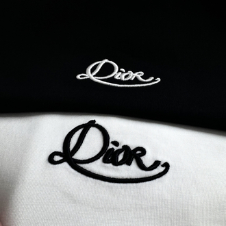 Dıor Two-Tone Ink Painting Print with Embroidery T-shirt