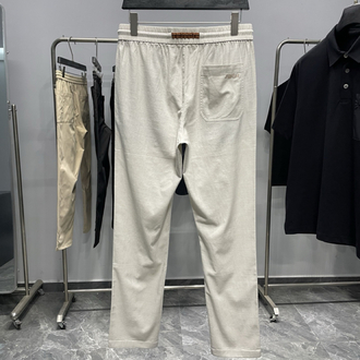 Zegna Cotton Linen Drawstring Casual Pants