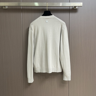 Louis Vuitton Letter Perforated Jacquard Knit Cardigan Sweater