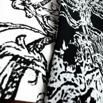 Dıor Two-Tone Ink Painting Print with Embroidery T-shirt
