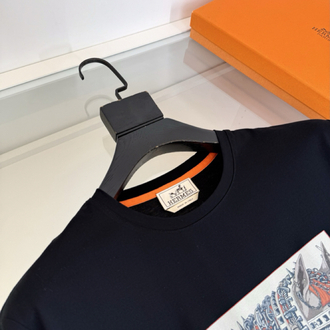 Hermes Heavy Metal Horse Crew Neck Short Sleeve T-Shirt