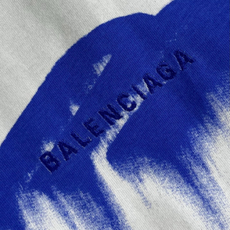 Balenciaga Splatter Embroidery Short-Sleeve T-Shirt