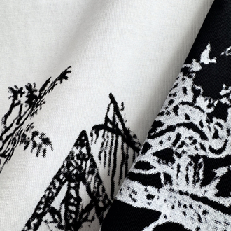Dıor Two-Tone Ink Painting Print with Embroidery T-shirt