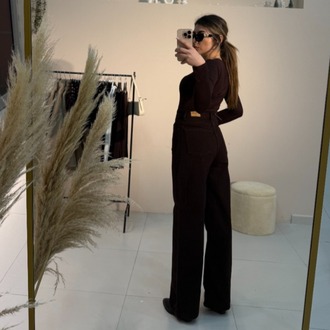 Wide Leg Jean Acı Kahve