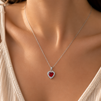 RUBY HEART ZİRKON KOLYE