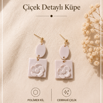 Çiçek Detaylı Küpe